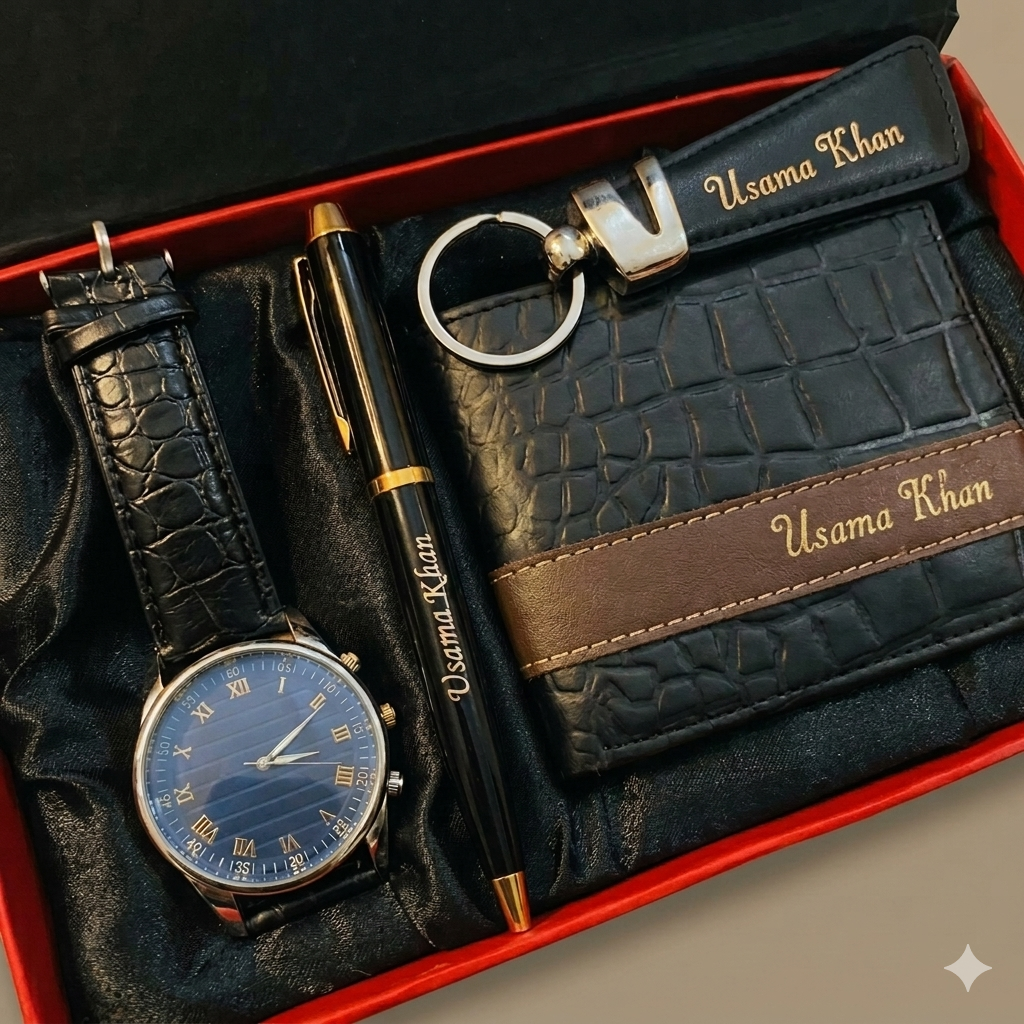 Premium Quality Wallet Keychain Pen Watch