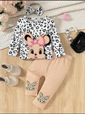 White Cat Printed Shirt With Skin Printed Trouser Kids Suit
