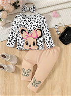 White Cat Printed Shirt With Skin Printed Trouser Kids Suit