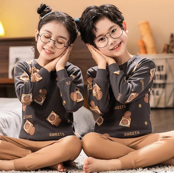 Brown Sweets Printed Kids Suit