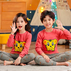 Red Yellow Lion Printed Kids Suit