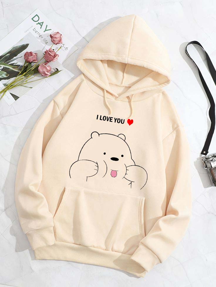 Skin I Love Panda Printed Hoodie