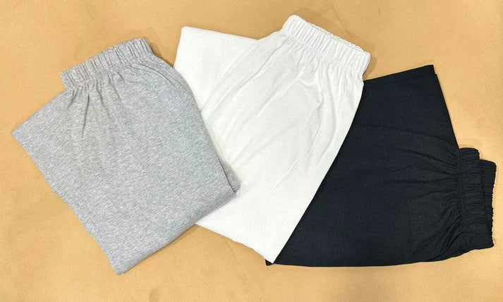 Plain Pack Of 3 Loose Plazo Trousers For Girls