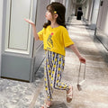 Yellow Finger Heart Printed Kids Suit
