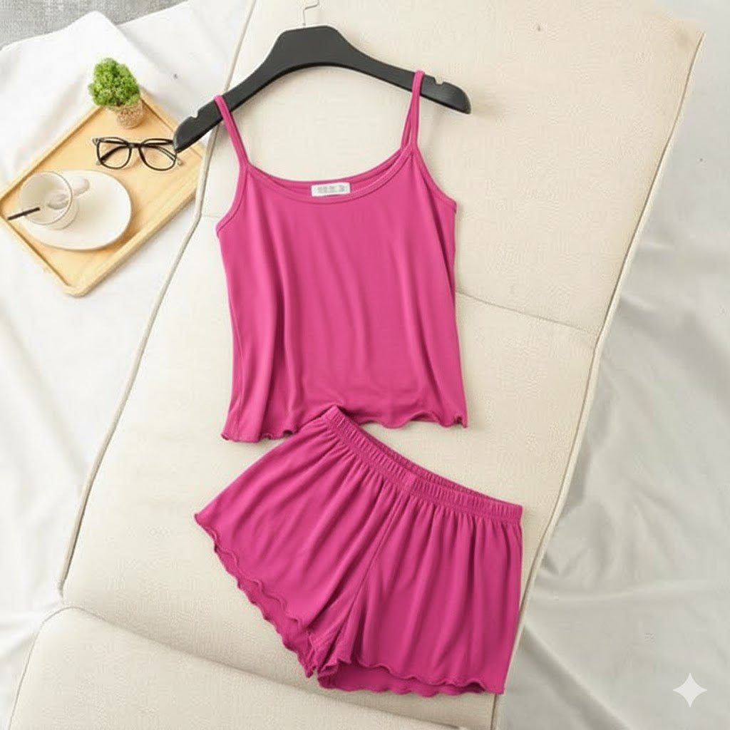 Hot Pink Camiset With Short
