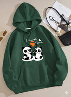 Green Panda Printed Hoodie